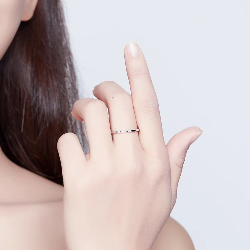 (image for) Pandora Style Silver Slim Ring - SCR591 - View 5