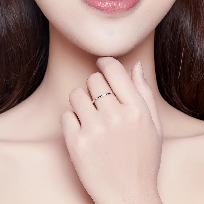 (image for) Pandora Style Silver Slim Ring - SCR591 - View 7