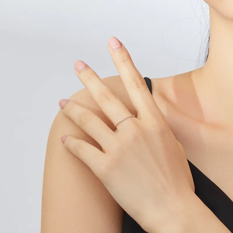 (image for) Pandora Style Silver Slim Ring - SCR640 - View 6