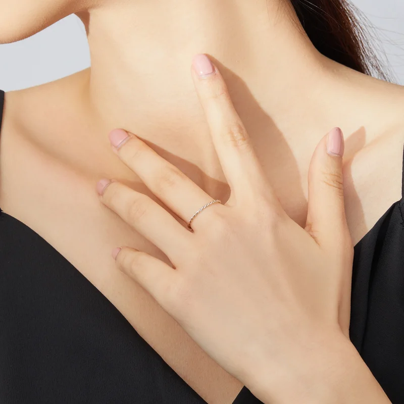 (image for) Pandora Style Silver Slim Ring - SCR640 - View 7