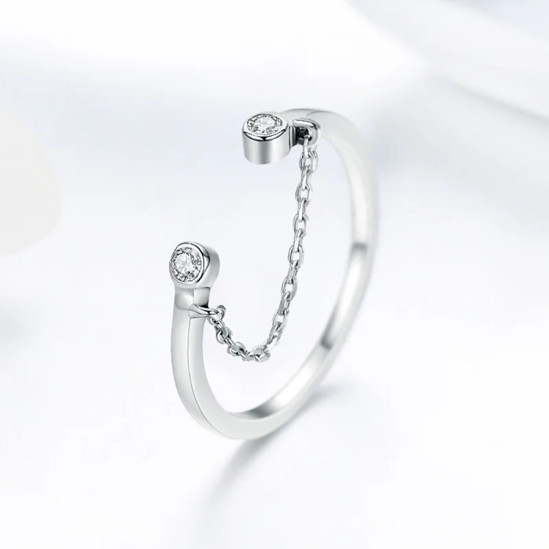 (image for) Pandora Style Silver Smile Face Open Ring - SCR216 - View 6