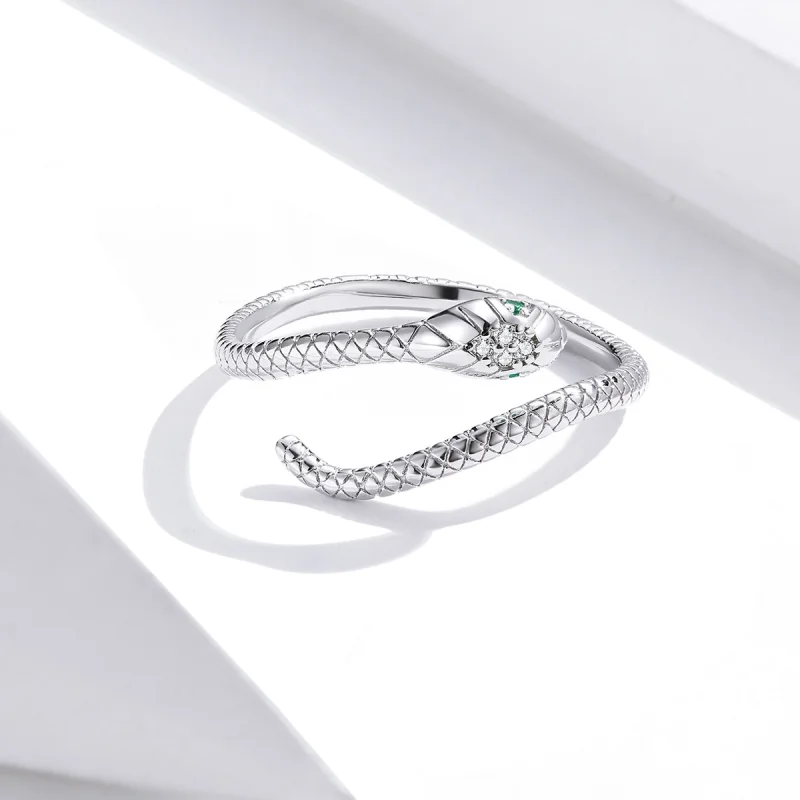 (image for) Pandora Style Silver Snake Open Ring - SCR666 - View 2