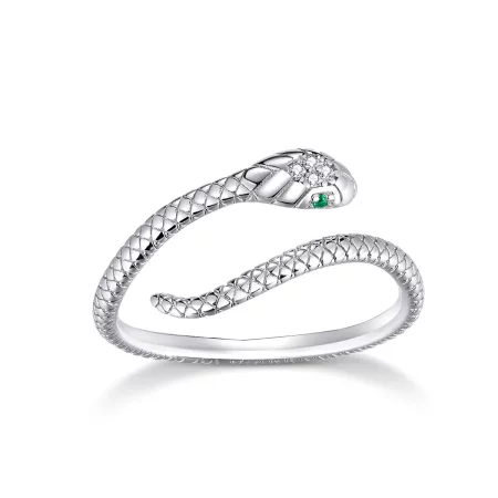Pandora Style Silver Snake Open Ring - SCR666
