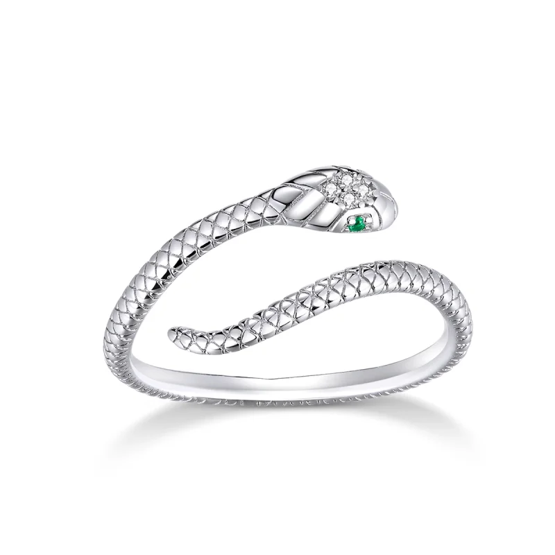 (image for) Pandora Style Silver Snake Open Ring - SCR666 - Product Image