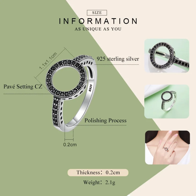 (image for) Pandora Style Silver Sparkling Halo Ring - SCR112 - View 2