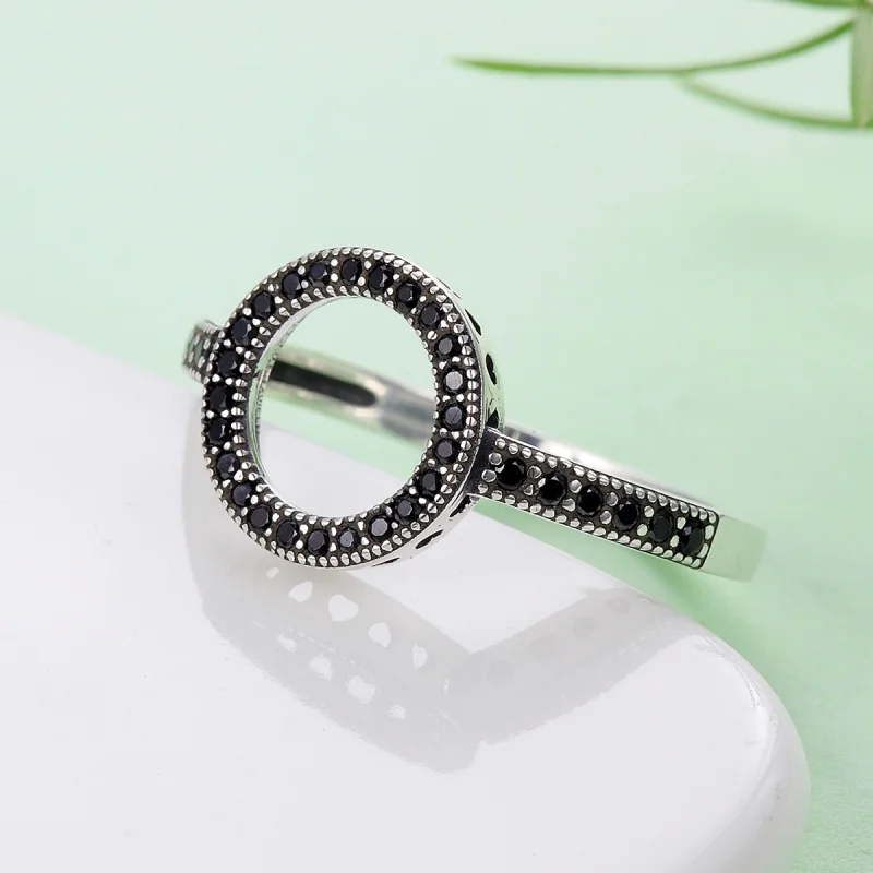 (image for) Pandora Style Silver Sparkling Halo Ring - SCR112 - View 7