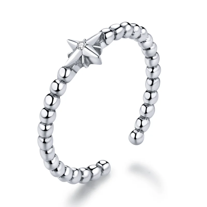 (image for) Pandora Style Silver Star Open Ring - SCR647 - Product Image