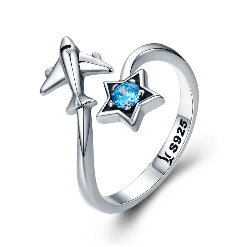 (image for) Pandora Style Silver Star Tours Open Ring - SCR322 - Product Image