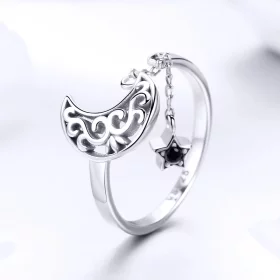 Pandora Style Silver Starlight Moon Ring - SCR479 Pandora Style Silver Starlight Moon Ring - SCR479