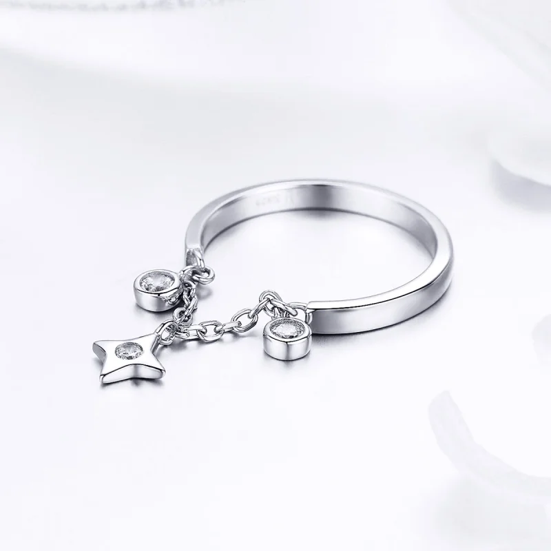 (image for) Pandora Style Silver Starry Sky Open Ring - SCR408 - View 4