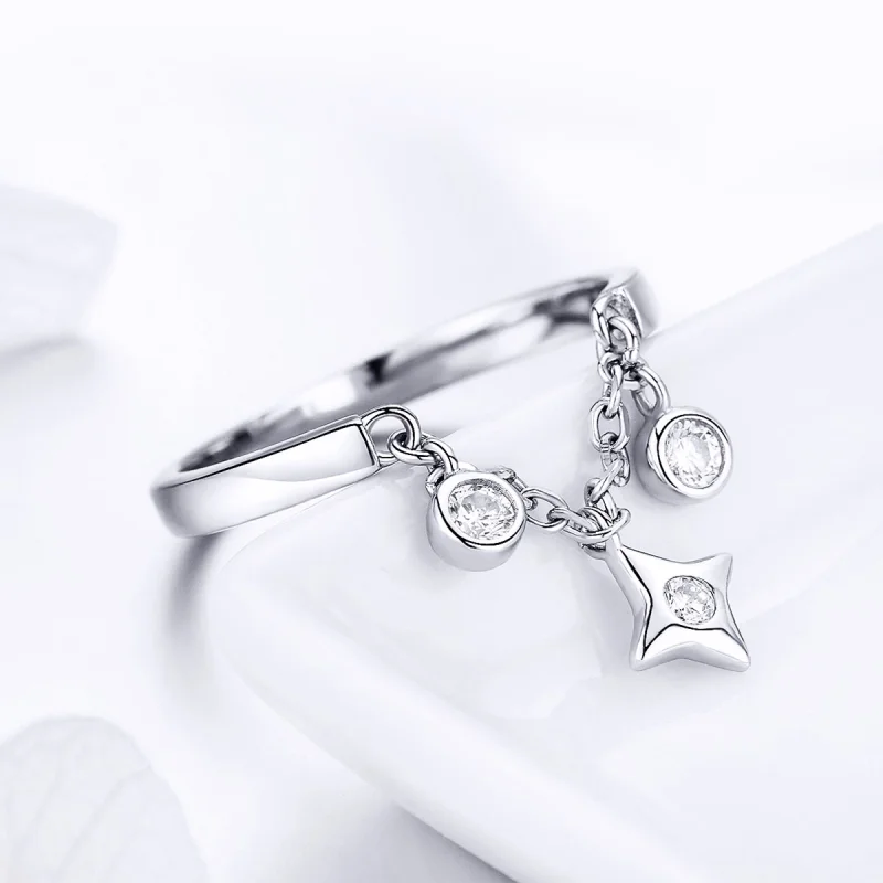 (image for) Pandora Style Silver Starry Sky Open Ring - SCR408 - View 6