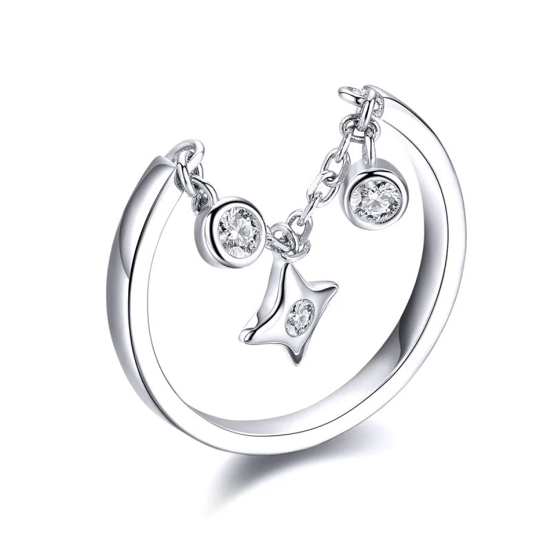 (image for) Pandora Style Silver Starry Sky Open Ring - SCR408 - Product Image