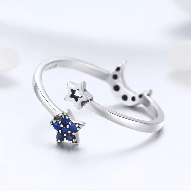 (image for) Pandora Style Silver Starry Sky Open Ring - SCR437 - View 5