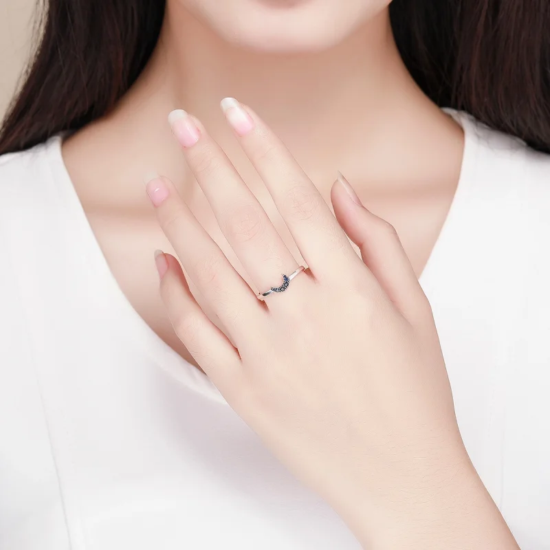 (image for) Pandora Style Silver Starry Sky Open Ring - SCR437 - View 7