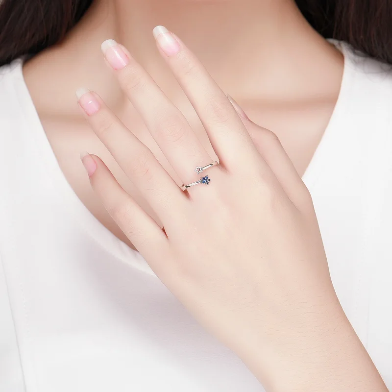 (image for) Pandora Style Silver Starry Sky Open Ring - SCR437 - View 8