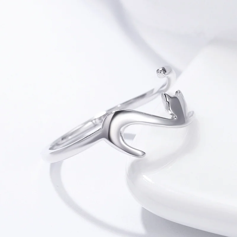 (image for) Pandora Style Silver Sticky Cat Ring - SCR220 - View 7