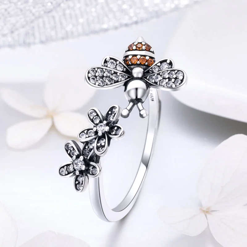 (image for) Pandora Style Silver Story of The Bee Ring - SCR422 - View 4