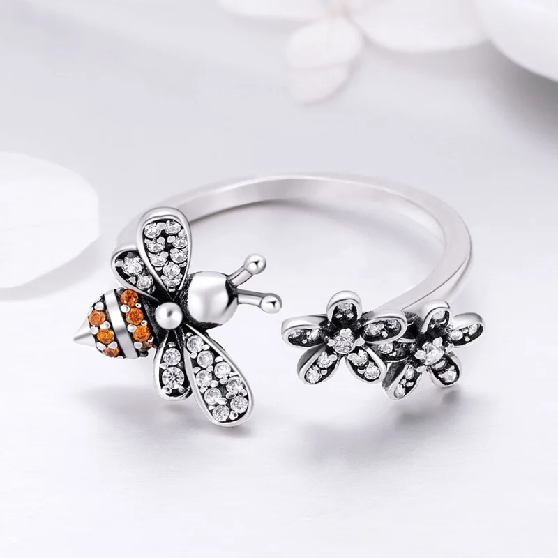 (image for) Pandora Style Silver Story of The Bee Ring - SCR422 - View 5