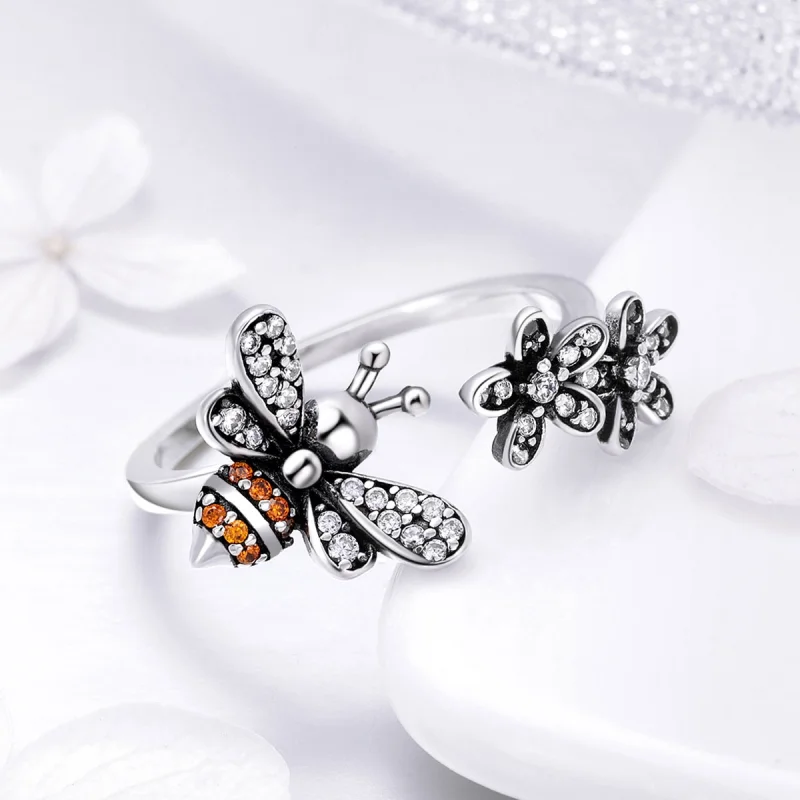 (image for) Pandora Style Silver Story of The Bee Ring - SCR422 - View 6