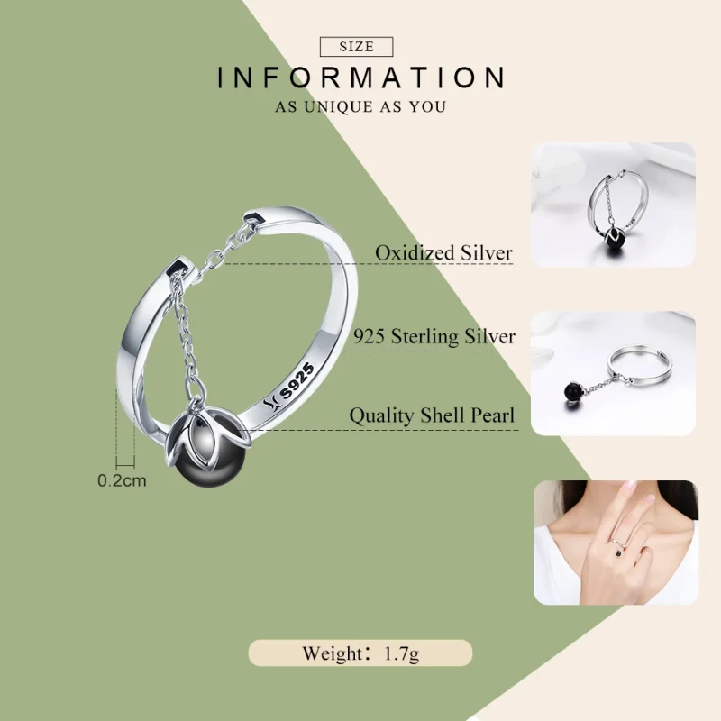 (image for) Pandora Style Silver Tears of Flowers Adjustable Ring - SCR314 - View 4