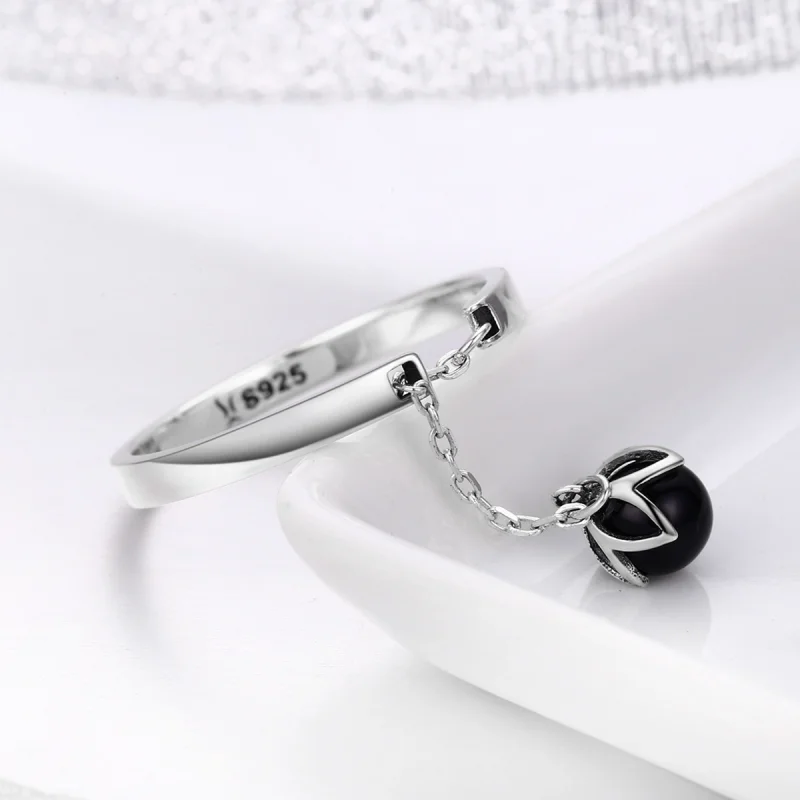 (image for) Pandora Style Silver Tears of Flowers Adjustable Ring - SCR314 - View 6