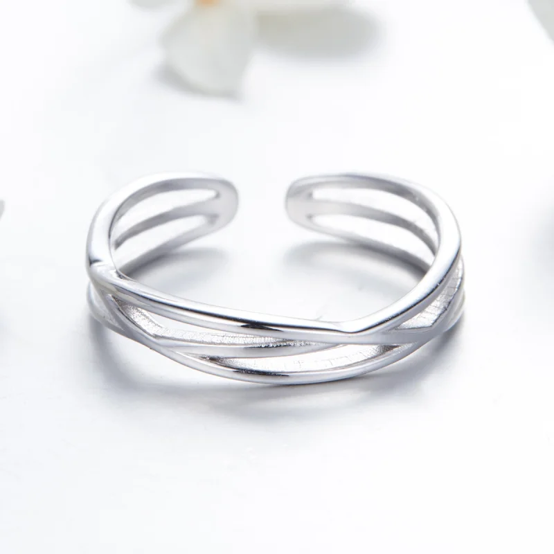 (image for) Pandora Style Silver Time Travel Open Ring - SCR483 - View 5