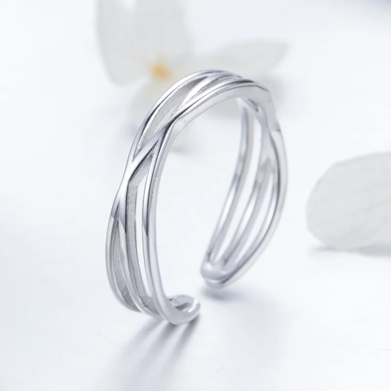 (image for) Pandora Style Silver Time Travel Open Ring - SCR483 - View 8