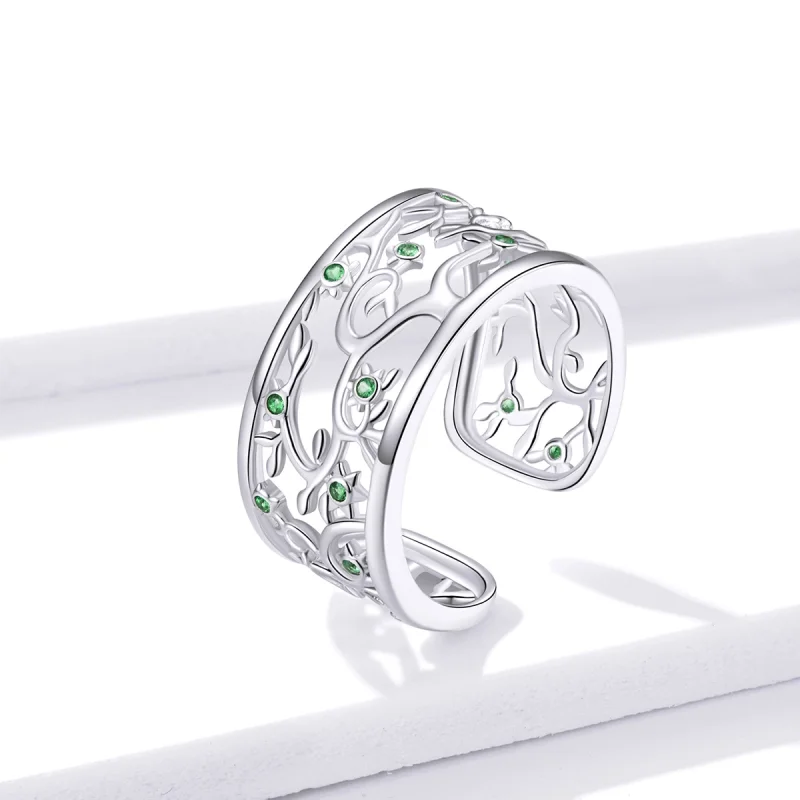 (image for) Pandora Style Silver Tree of Life Open Ring - BSR125 - View 2