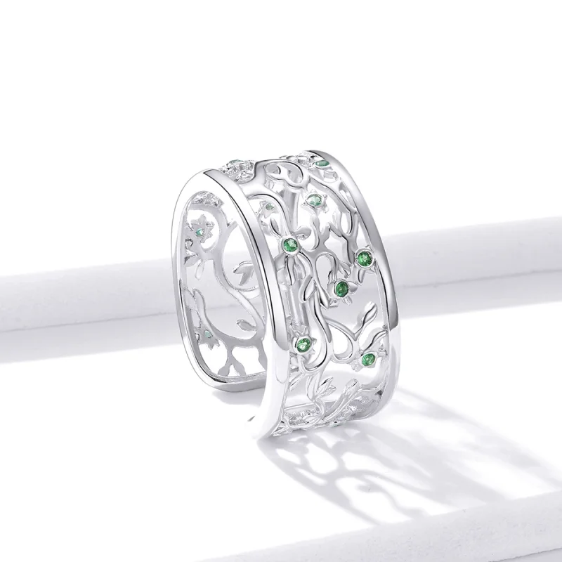 (image for) Pandora Style Silver Tree of Life Open Ring - BSR125 - View 3