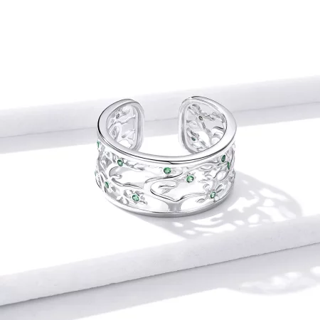 Pandora Style Silver Tree of Life Open Ring - BSR125