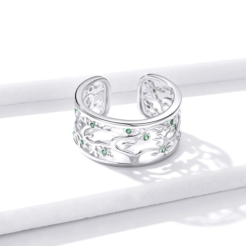 (image for) Pandora Style Silver Tree of Life Open Ring - BSR125 - View 4