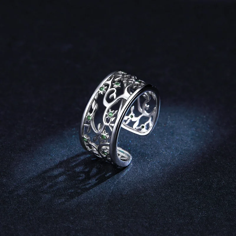 (image for) Pandora Style Silver Tree of Life Open Ring - BSR125 - View 5