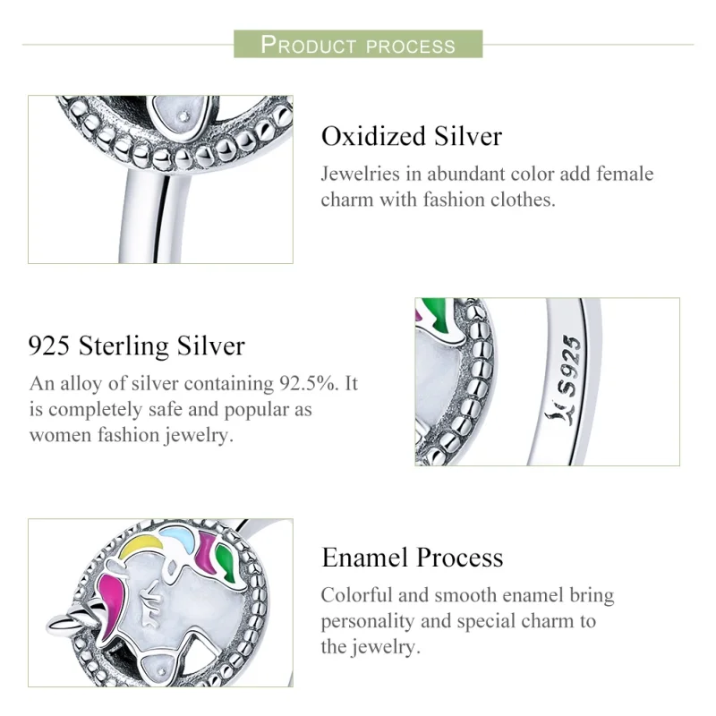 (image for) Pandora Style Silver Unicorn Memory Ring - SCR388 - View 5