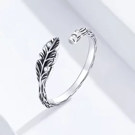 Pandora Style Silver Vintage Leaves Open Ring - SCR639 Pandora Style Silver Vintage Leaves Open Ring - SCR639