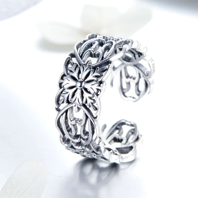(image for) Pandora Style Silver Vintage Open Ring - SCR500 - View 4