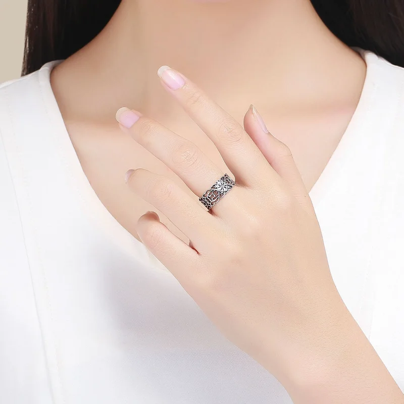 (image for) Pandora Style Silver Vintage Open Ring - SCR500 - View 7