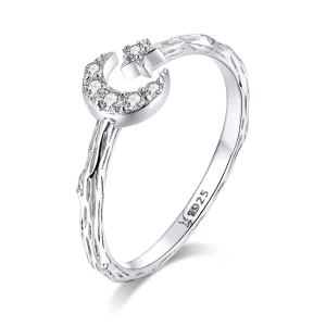 (image for) Pandora Style Silver Vintage Star Moon Open Ring - SCR638