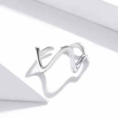 Pandora Style Silver Wave Open Ring - SCR673