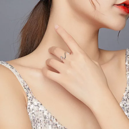 Pandora Style Silver Wave Open Ring - SCR673