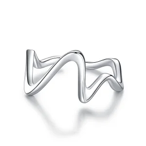 (image for) Pandora Style Silver Wave Open Ring - SCR673