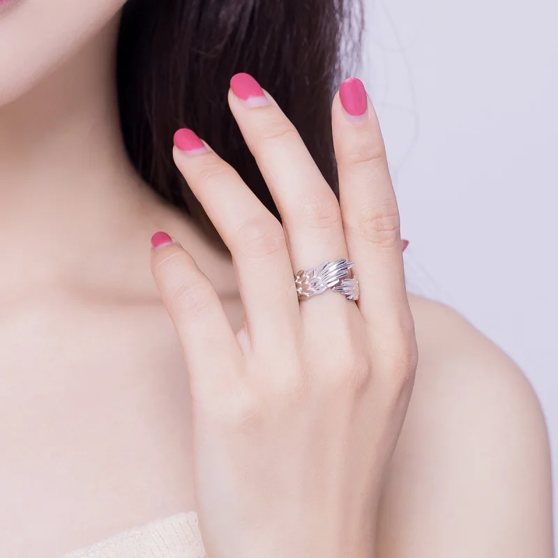 (image for) Pandora Style Silver Wings of Hope Open Ring - SCR512 - View 7