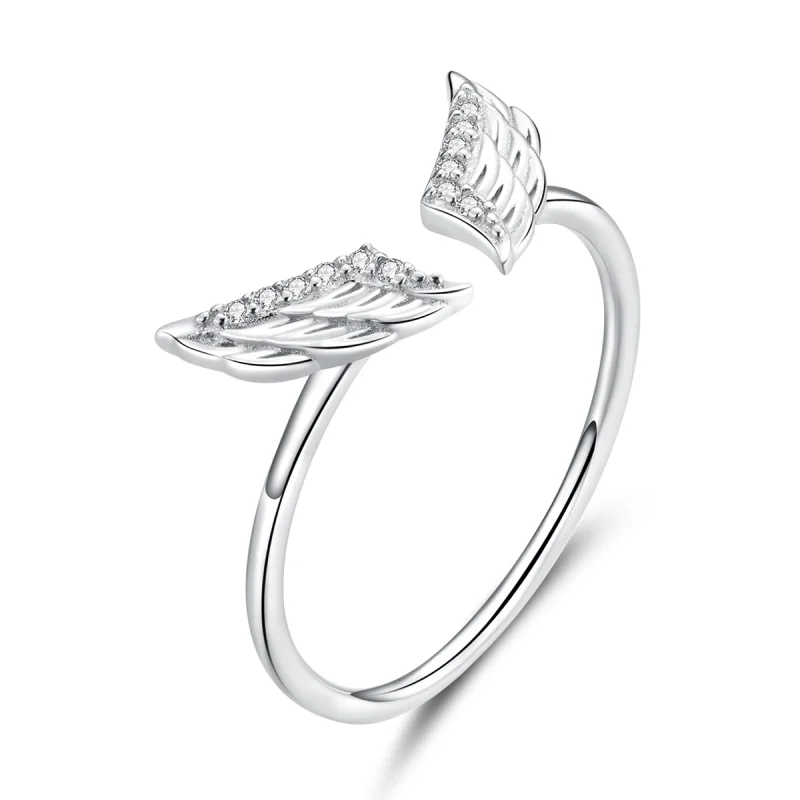 (image for) Pandora Style Silver Wings Open Ring - BSR108 - Product Image