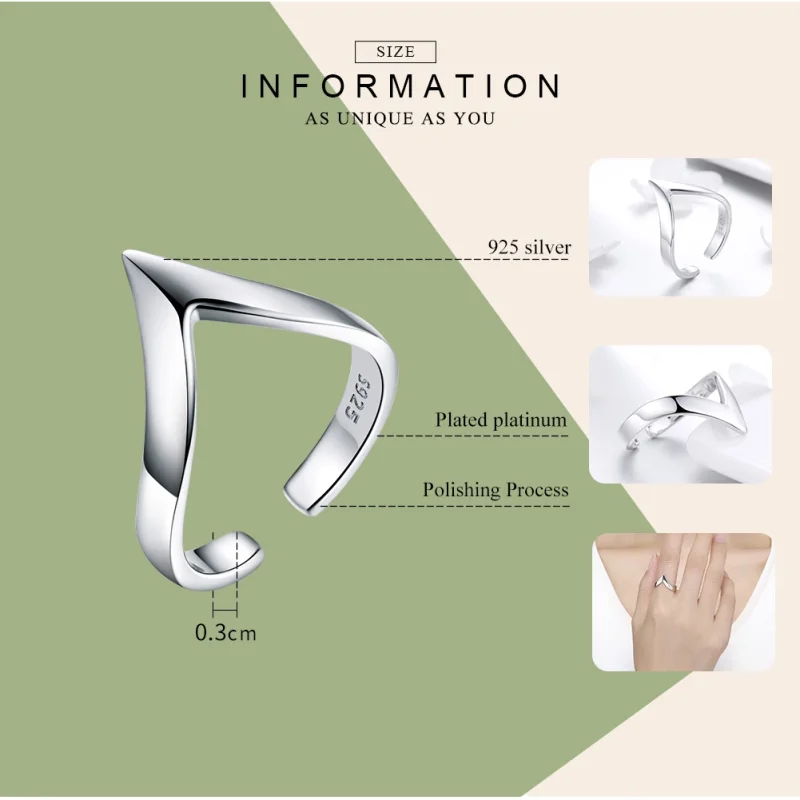 (image for) Pandora Style Silver Wishbone Open Ring - SCR470 - View 3