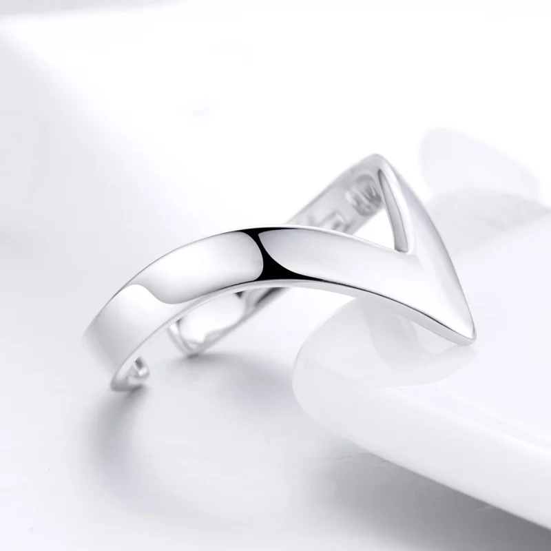 (image for) Pandora Style Silver Wishbone Open Ring - SCR470 - View 6