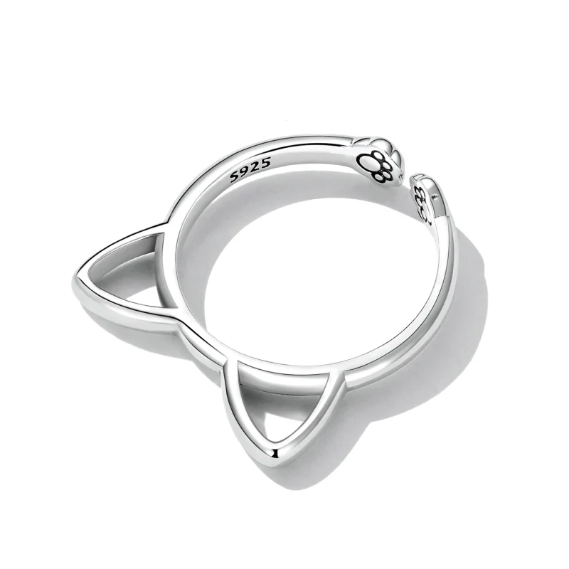 (image for) Pandora Style Simple Cat Open Ring - SCR832 - View 4