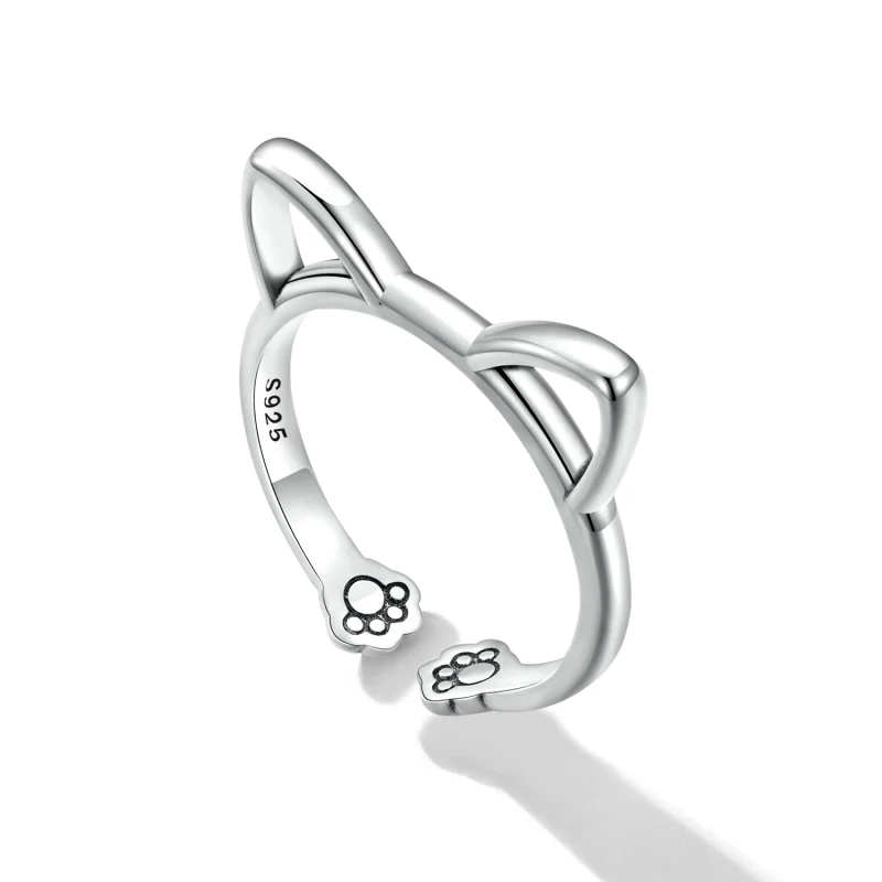(image for) Pandora Style Simple Cat Open Ring - SCR832 - View 5