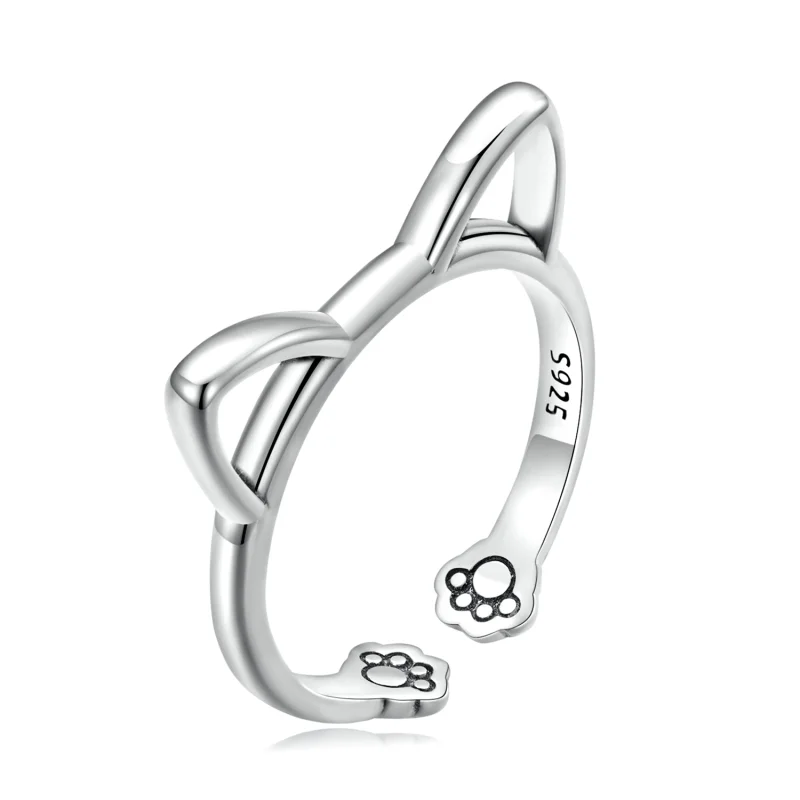 (image for) Pandora Style Simple Cat Open Ring - SCR832 - Product Image