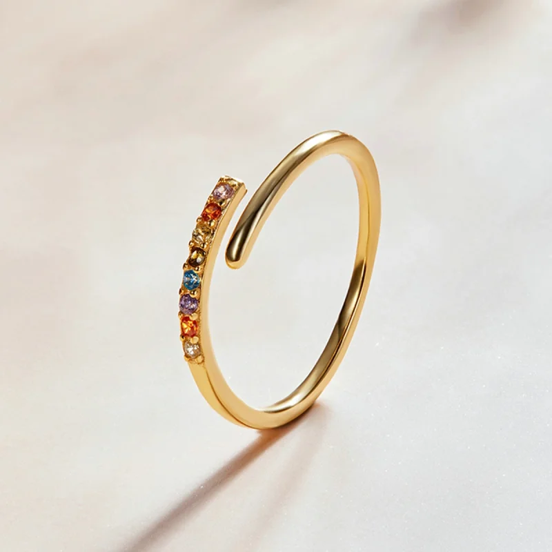 (image for) Pandora Style Simple Cubic Zirconia Open Ring - SCR748 - View 2