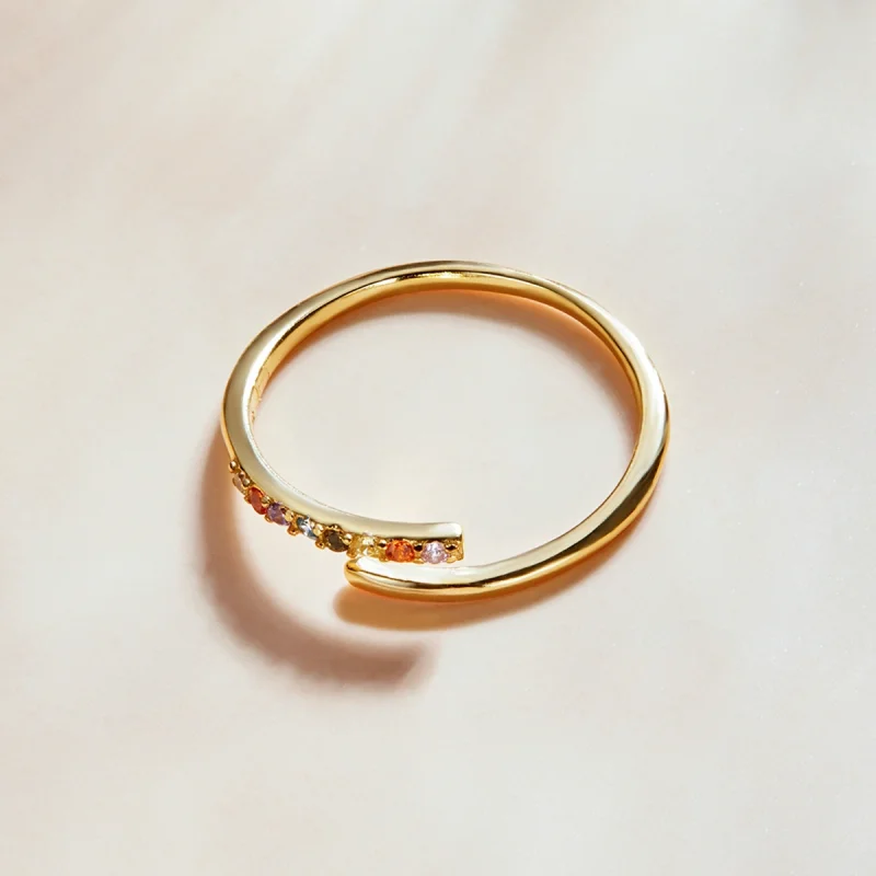 (image for) Pandora Style Simple Cubic Zirconia Open Ring - SCR748 - View 4