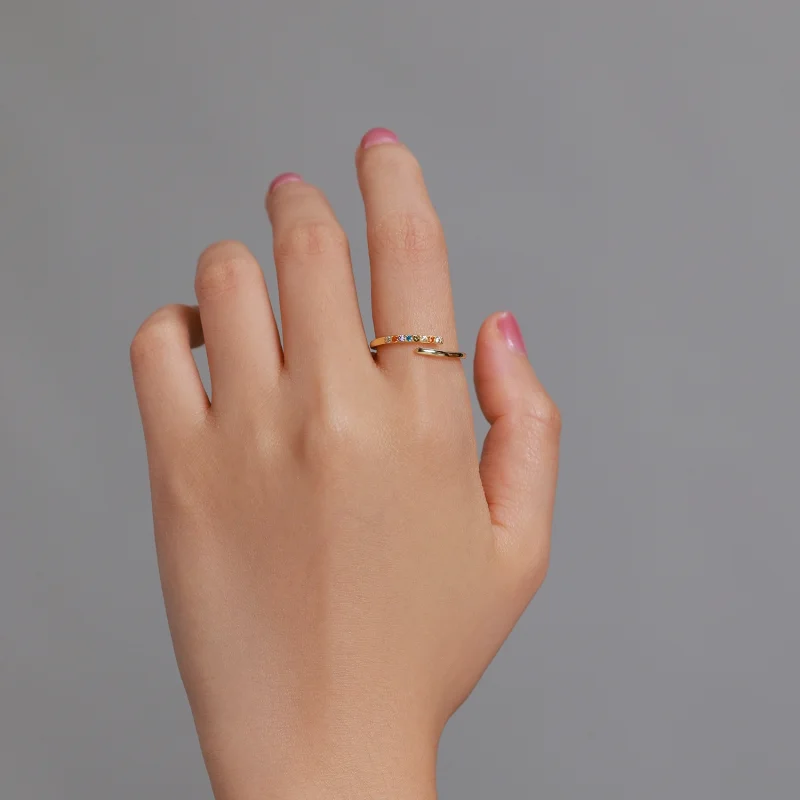 (image for) Pandora Style Simple Cubic Zirconia Open Ring - SCR748 - View 5